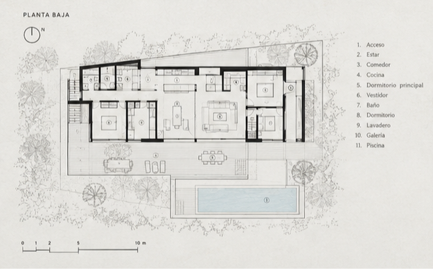 Casa del Olivo — plano de planta baja